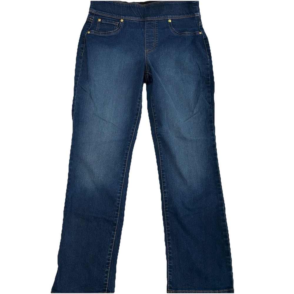 Kim Rogers Jeans Womens 8 Short Blue Low Rise‎ Straight Leg Dark Wash